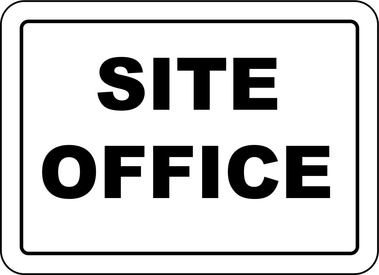 INDIGOS UG - Pegatinas - Seguridad - Advertencia - Site Office 609mmx457mm - Decal for Office - Oficina - Empresa - Escuela