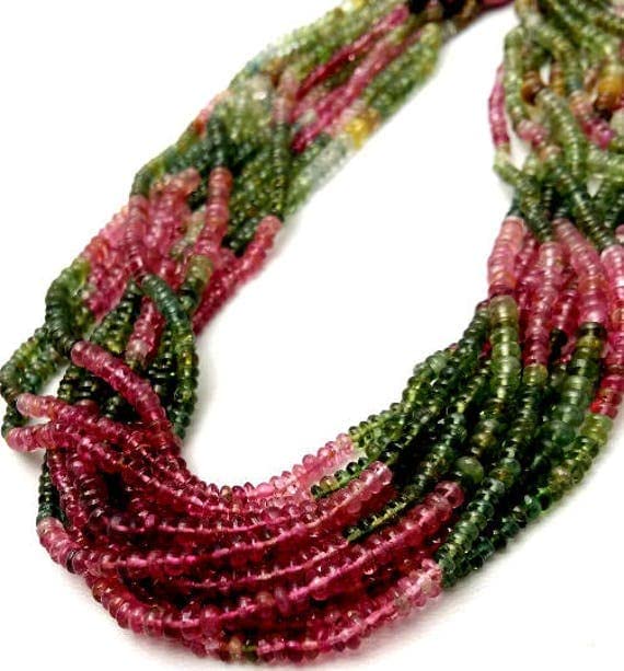 Perles de tourmaline rondelles lisses 3mm pour fabriquer vos bijoux d'été faits main