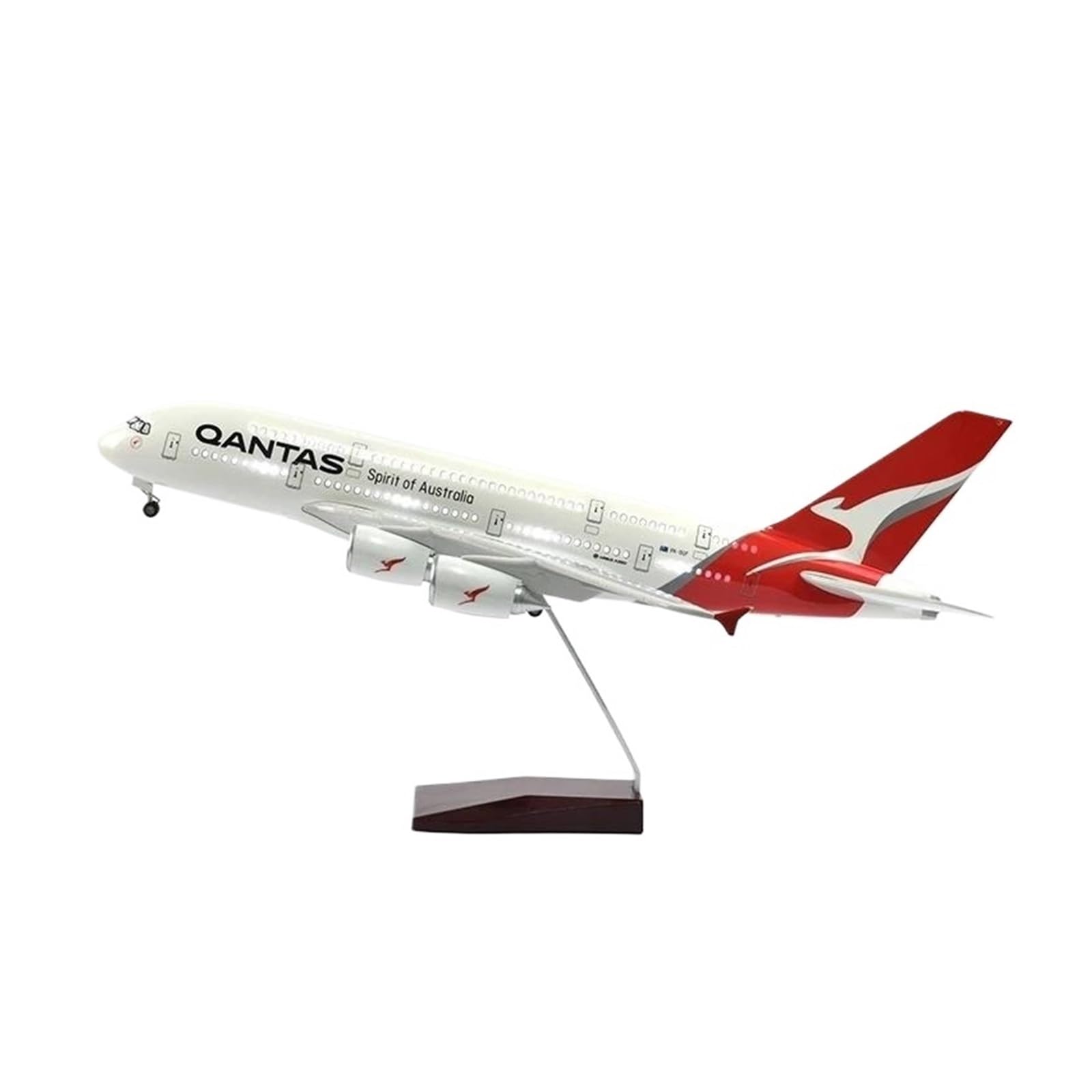 Odlewany metalowy samolot w skali 1/160 do samolotu 380 A380 QANTAS Model linii lotniczej W lekki i kołowy odlewany samolot z żywicy plastikowej do zbierania do kolekcji i wyświetlania (LED)