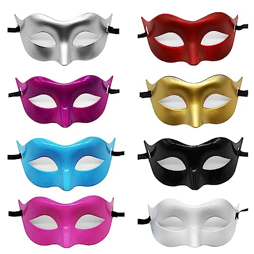 Lezevn 8Pcs Masquerade Mask Zorro Mask Venetian Greek Roman Mask Men's Half Face Eyes Masks for Halloween Mardi Gras Party (Multicolor) Lezevn 8Pcs Masquerade Mask Zorro Mask Venetian Greek Roman Mask Men's Half Face Eyes Masks for Halloween Mardi Gras Party (Multicolor)