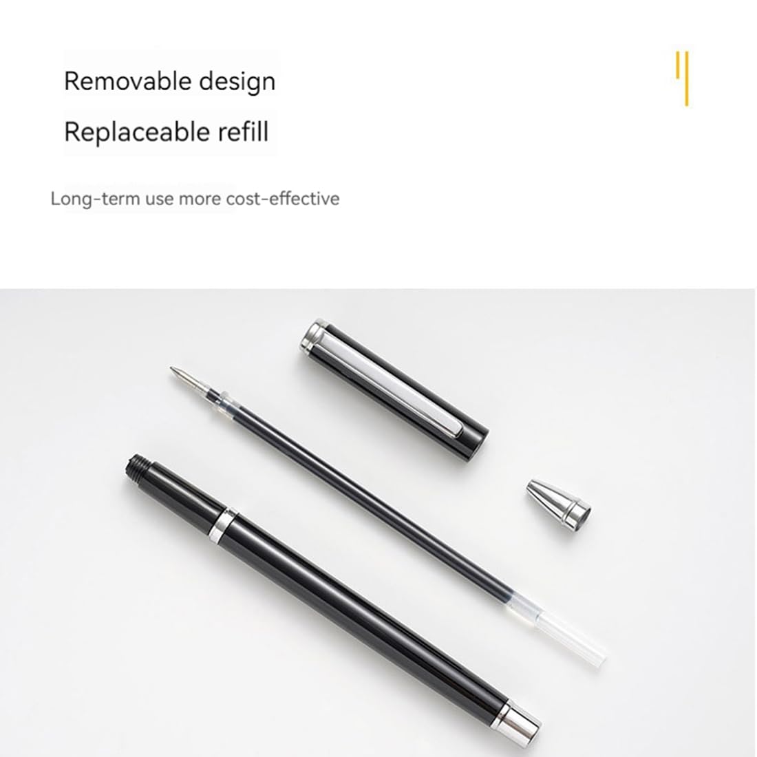 PolMinrs Black Pens,Metal Ballpoint Pens ,High-End Handwriting Pens for Bullet Journal Notebook. School & Office Supplies for Students Adults(5 Pcs) (Black 5Pcs) - Image 4