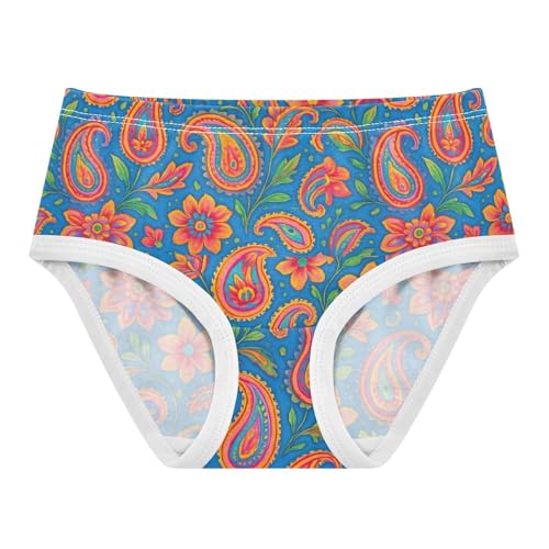 Joisal Colorful Paisley Floral Blue Girl Panties Cute Girls Underwear Toddler Cotton Designer Kids Undies Briefs 2t