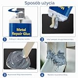 Klej metalowy 160 g – klej o wysokiej wytrzymałości do metalu, stali nierdzewnej, tworzyw sztucznych, drewna, ceramiki – nadaje się do naprawy pęknięć i pęknięć powierzchni