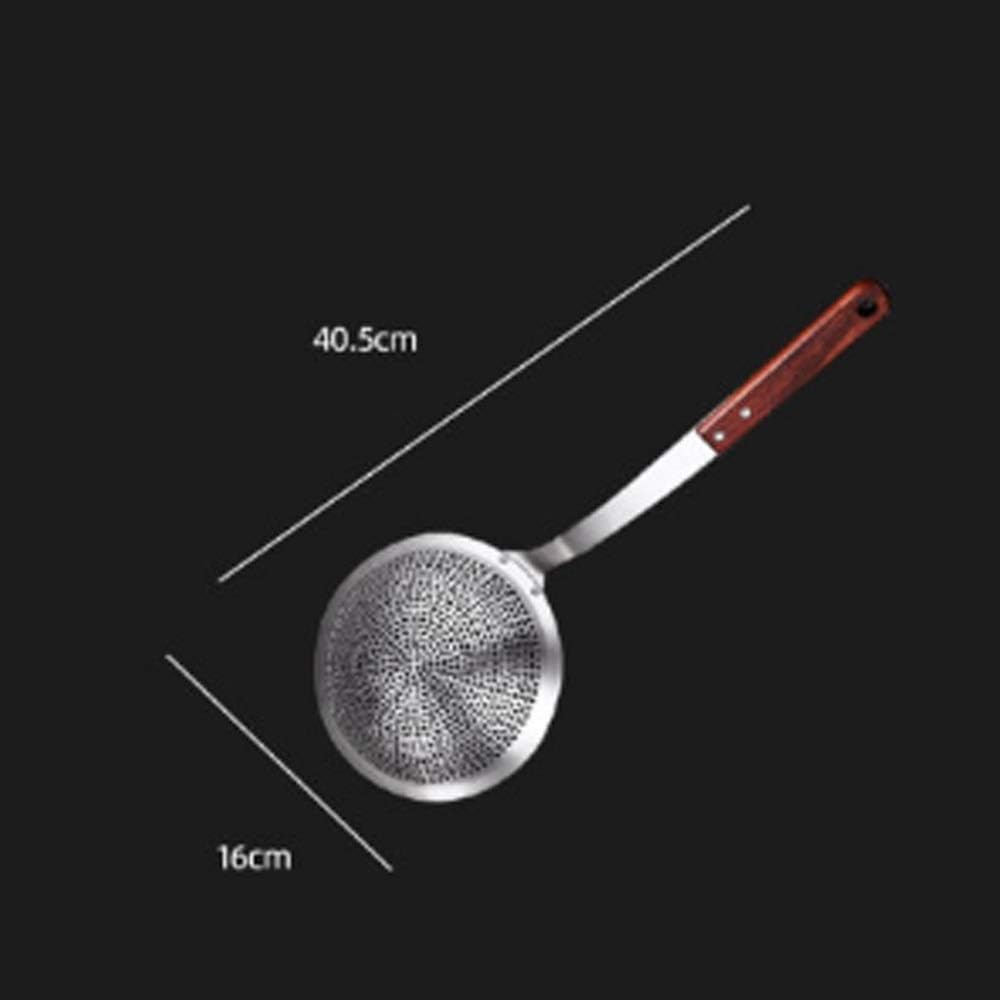 Household Stainless Steel Colander Wire Slip Net Leak Kitchen Wooden Handle Long Noodle Spoon Artifact