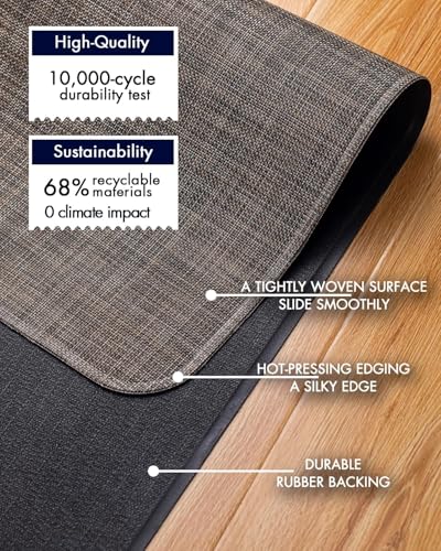 Image of Baroyal Office Chair Mat for Hardwood Floor Under Desk Computer Rolling Chair Mat for Wood /Tile Floor Non-Slip Heavy Duty Desk Rug PVC Plastic Hard Floor Protector 48 inch x 60 inch (Dark Walnut)