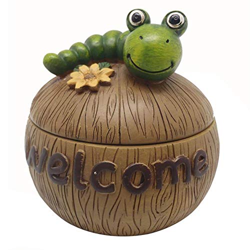 DFD Home Company Office Ashtray Cute Caterpillar Resin Ashtray With Cover Creative Ashtray Caterpillar Ashtray