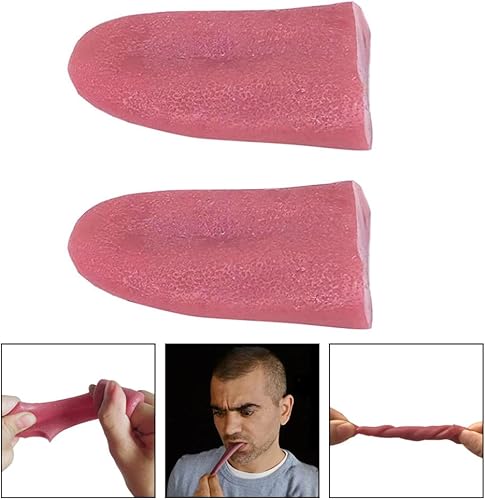 Miniatura 5 de Toyvian Fun Interactive - Lengua falsa de Halloween para niños, 2 piezas de lengua falsa