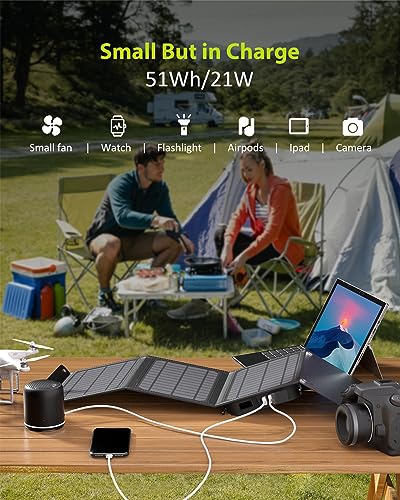 MARBERO Solar Generator 52Wh Portable Power Station with 22W Solar Panels Included - 16000mAh Lithium Ion Battery with DC USB Output for Outdoor Camping Home Backup Emergency Van Hunting - Image 5