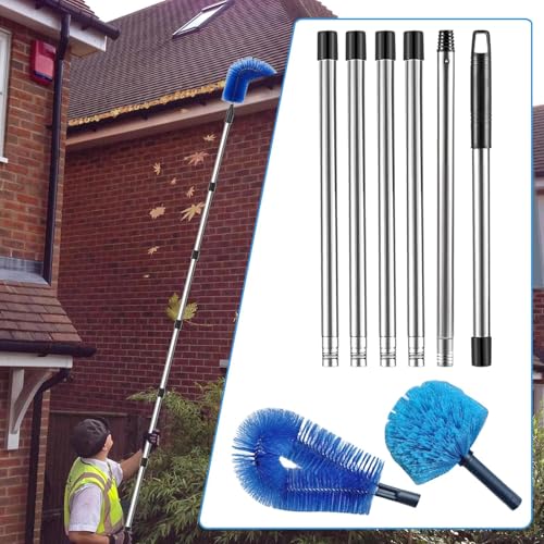 Vriusi Gutter Cleaning Brush, Telescopic Gutter Cleaner, Gutter Cleaning Pole Enduring Gutter Cleaning Tools, Easy to Clean Gutter Cleaning Brush for Cleaning Leaves, Debris and Window - Image 7