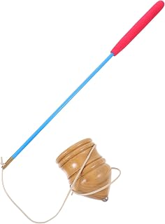Yardwe Espiral De Madera Maciza Juguete Tapa De Madera Clavija Giroscópica Parte Superior De Los Tapas para Bambú Brown