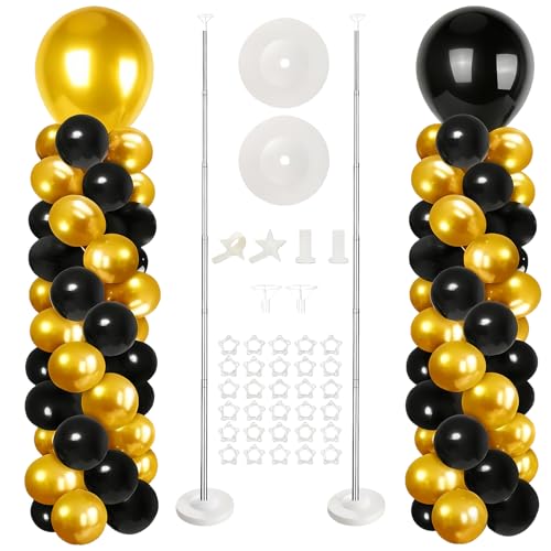 Support de ballons mariage et anniversaire lot de 2 colonnes télescopiques 2m