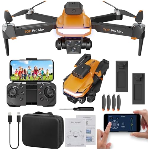 Image of Amitasha P18 Pro Obstacle Avoidance Drone with Dual HD Camera 4K 1080p RC Drone with Gesture Remote Control Flying Mode Brushless Motor and 2 x 1800mAh Rechargeable Battery