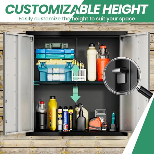 Image of Garage Cabinet System | Heavy Duty Steel All-in-One Modular Garage Cabinet Set for Ultimate Workshop Organization | Easy Assembly Garage Storage Cabinets & Tool Bench