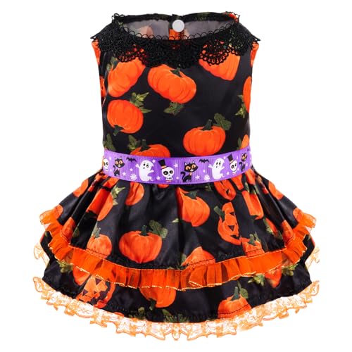 Tongcloud Halloween Dog Dress Cute Pumpkin Dog Halloween Costume for