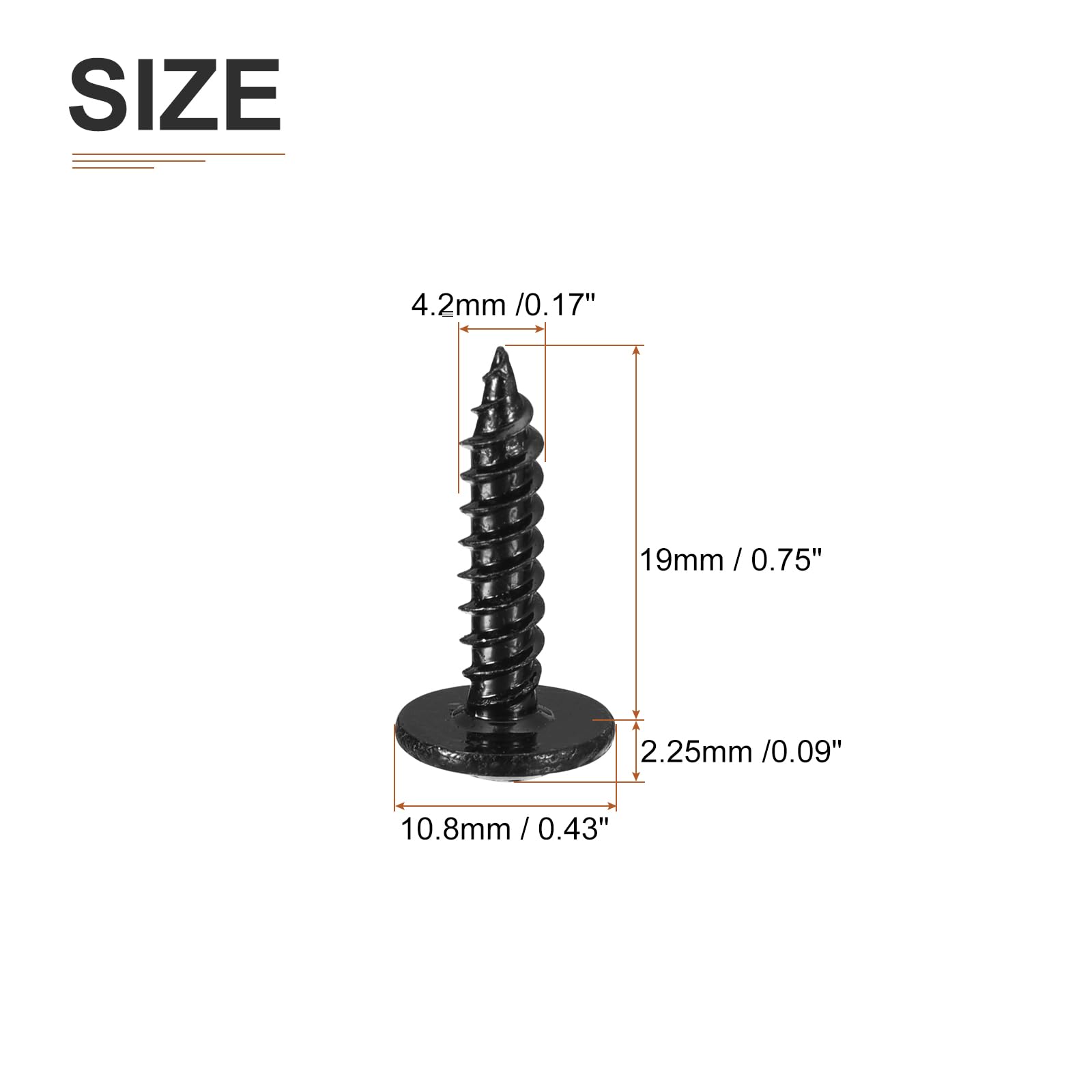 DTGN #8x3/4 Sheet Metal Screws, 200 Pack, for Wood Furniture - Image 2