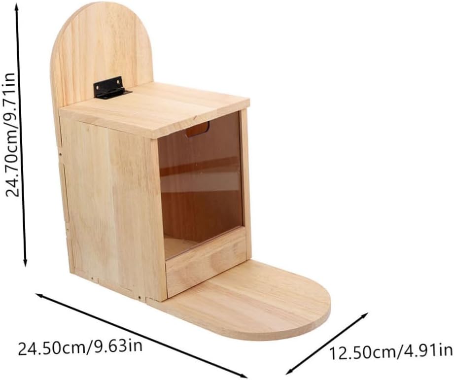 POPETPOP Wooden Squirrel Feeder Table Outdoor Picnic Style Nut Storage Box for Squirrels Creative Design Construction Easy to Clean for Gardens and Backyards