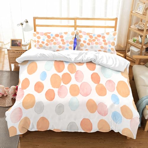 NIOYNJIS Ropa de Cama. Cubierta de Gran Comodidad,Hecha de algodón 100% Suave y Delicado,Muy amigable con la Piel,Textil Circular sin Costuras. Adorno de Manchas de Acuarela Naranja. Bonita,178x208cm