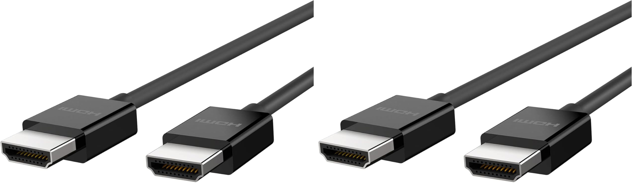 Belkin Câble HDMI 2.1 ultra haute vitesse premium, 4K / Dolby Vision HDR, idéal pour l'Apple TV, 2 m de long - Noir (Lot de 2)