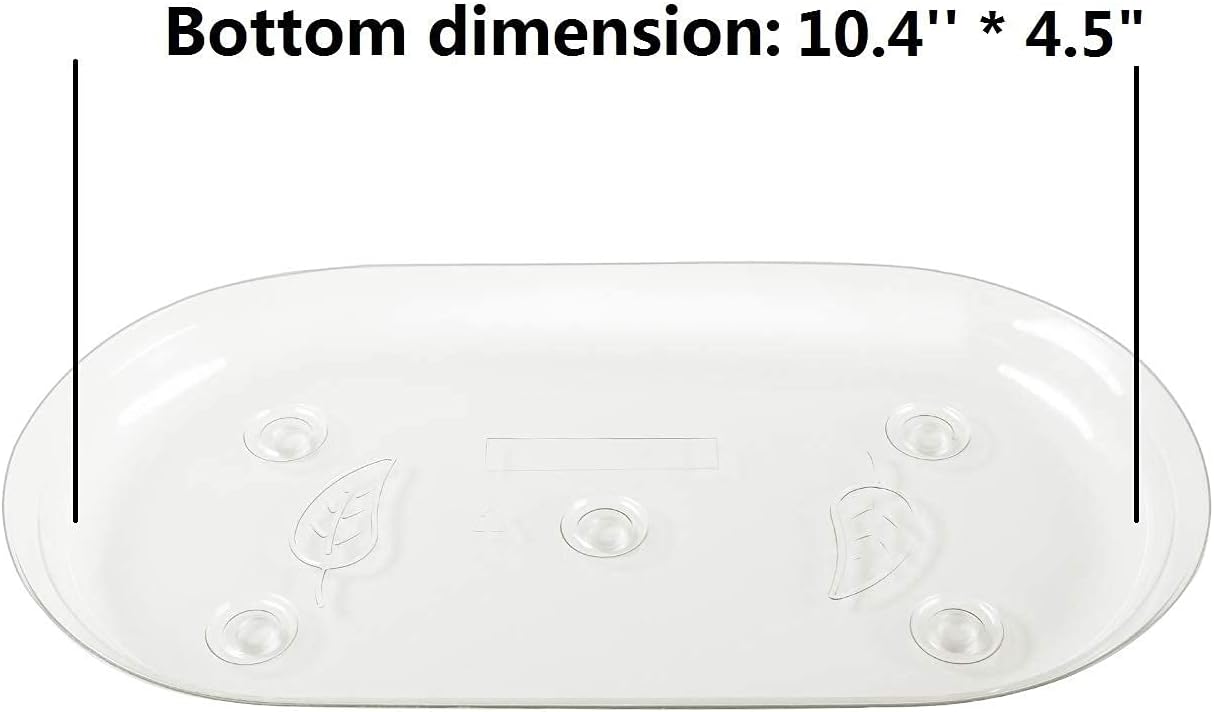 Idyllize Oval 5 Pieces of 12 by 6 1/4 Inches Clear Thick Plastic Heavy Duty Sturdy Plant Saucer Drip Trays for pots, Window Sills and Window Shelf (12'' x 6.25'') image 2