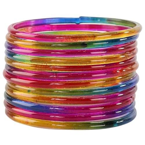 Image of STYOLLO Viral Jelly Transparent Plain Glass Chudi Set For Women & Girls | Traditional Bangle Set | Stylish Bangles For Girls | Ethnic Wedding, Festive & Daily Jewelry | Classic Designer Churi - Set Of 12