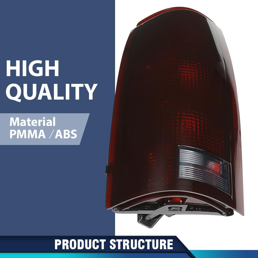 PIT66 Tail Lights Assembly w/Connector Circuit Compatible with 1988-1999 Chevy GMC Silverado Sierra C/K 1500 2500 3500 Red Lens Rear Light Lamps Driver & Passenger Side