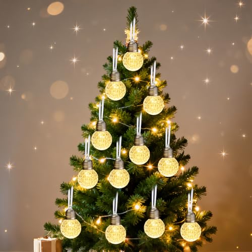 12er Beleuchtete Weihnachtskugeln, LED Leuchtkugel Weihnachten LED Kugel...