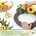 LOKEISNA 26 Inch Sunflower Wreath Decor, 26 Inch Peony Eucalyptus Summer Wreaths for Front Door Farmhouse Home Decor, Bright Handmade Decoration Gift from Spring to Fall