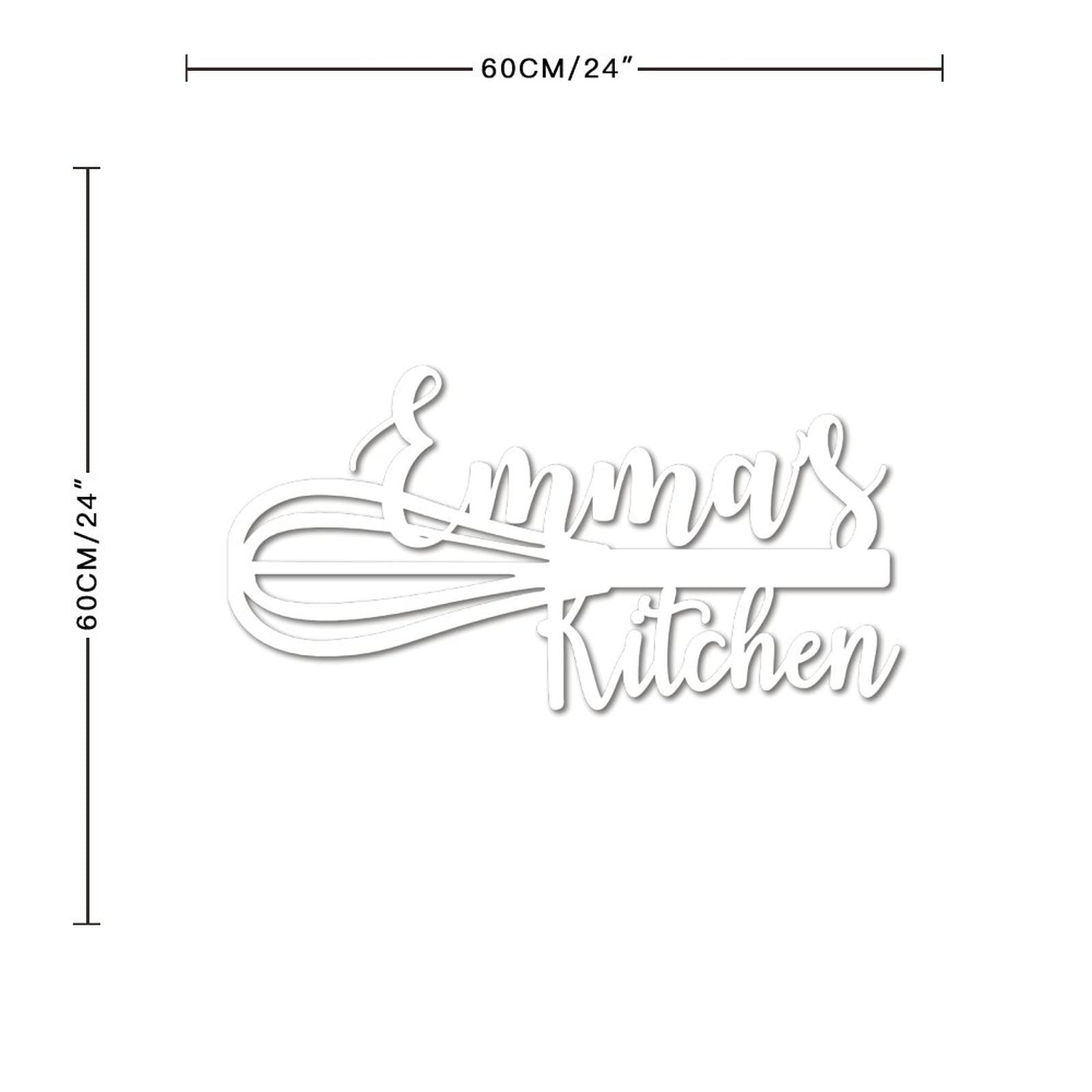 Letrero de metal personalizado para cocina, letrero de nombre de cocina, letra dividida, monograma de metal, puerta delantera, inauguración de la casa, regalo para amantes de la cocina, regalo de