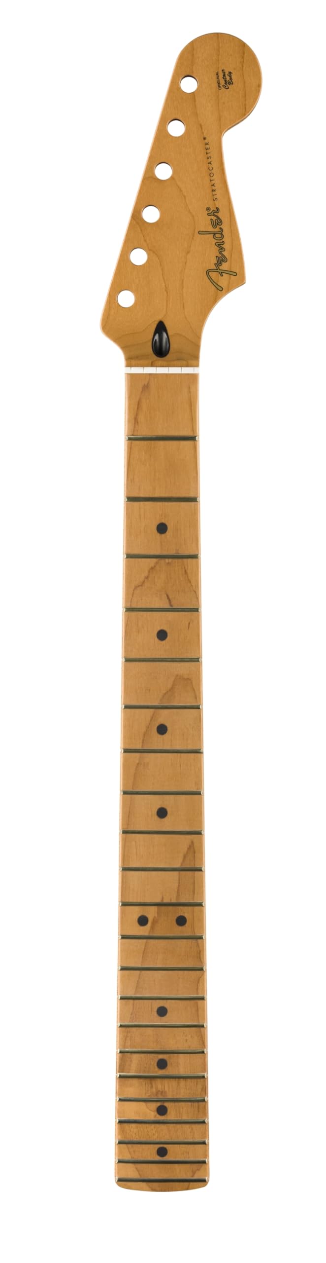 Stratocaster Guitar Neck, Satin Roasted, 22 Jumbo Frets, Flat Oval Shape, Maple and Rosewood Fingerboard