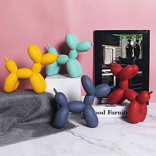 BeShero Resin Sculpture Balloon Dog Home Decor Balloon Dog Statue Room Cute Desktop Puppy Figurine Ornament Modern Animal Office Decorationblue