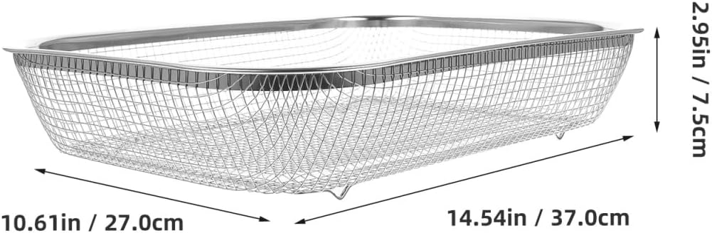 UPKOCH Large Stainless Steel Mesh Basket for Dishwasher 14.56x10.62x2.95In Silverware Drainer Chopstick Holder Metal Cutlery Organizer Sink Drying Tray