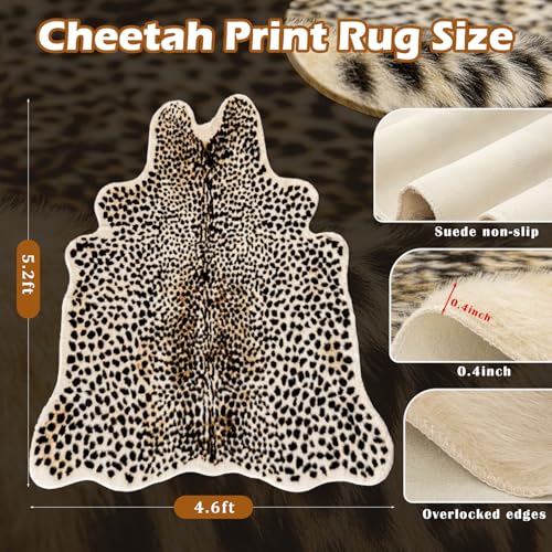Tapete estampado de leopardo, 4.7x5.2 pies miniatura 2
