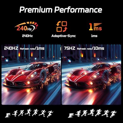 Image of 27 Inch Touch Screen Monitor 2K 240Hz QHD 2560x1440 IPS Computer Monitor, HDMI & Type C & USB & DisplayPorts, 10-Point Multi Touch PC Display for Business & Gaming, Frameless, 240Hz, VESA