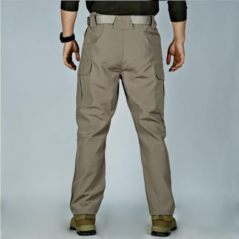 Pantalon jogging militaire homme imperméable multi-poches noir
