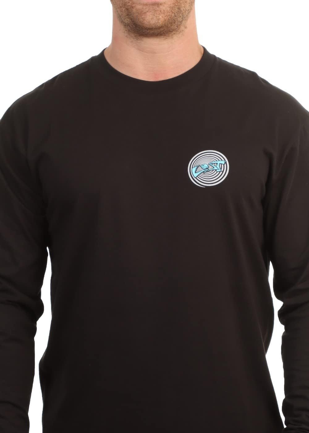 Team Lost Long Sleeve Tee (US, Alpha, Medium, Regular, Regular, Black with Cyan)