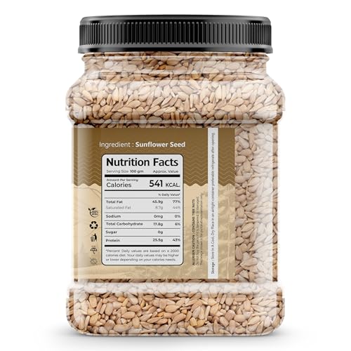 Image of Earthy Eats Raw Sunflower Seeds 1kg | 100% Natural, High Protein, Fiber & Antioxidants | Healthy Snack for Weight Management & Immunity | Vegan, Non-GMO, No Preservatives