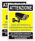 Schild mit Videoüberwachung, Aluminium, Videoüberwachungskamera, Sicherheitszeichen für Zuhause und Privatgrund, 25 x 18 cm, Signal, Videoüberwachung, Schilder, Gefahrenschild, 2 Stück