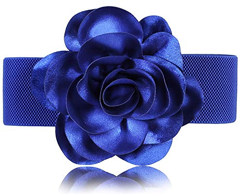 Large Single Rose-Flower Wide Elastic Corset Waist Belt for Women Girls Dress4