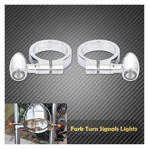 Clignotant LED universel ambre indicateurs moto tubes avant - 4