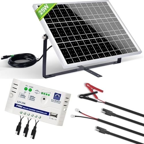 ECO-WORTHY Placa Solar 12V 25W Kit Solar Monocristalino: Panel So...