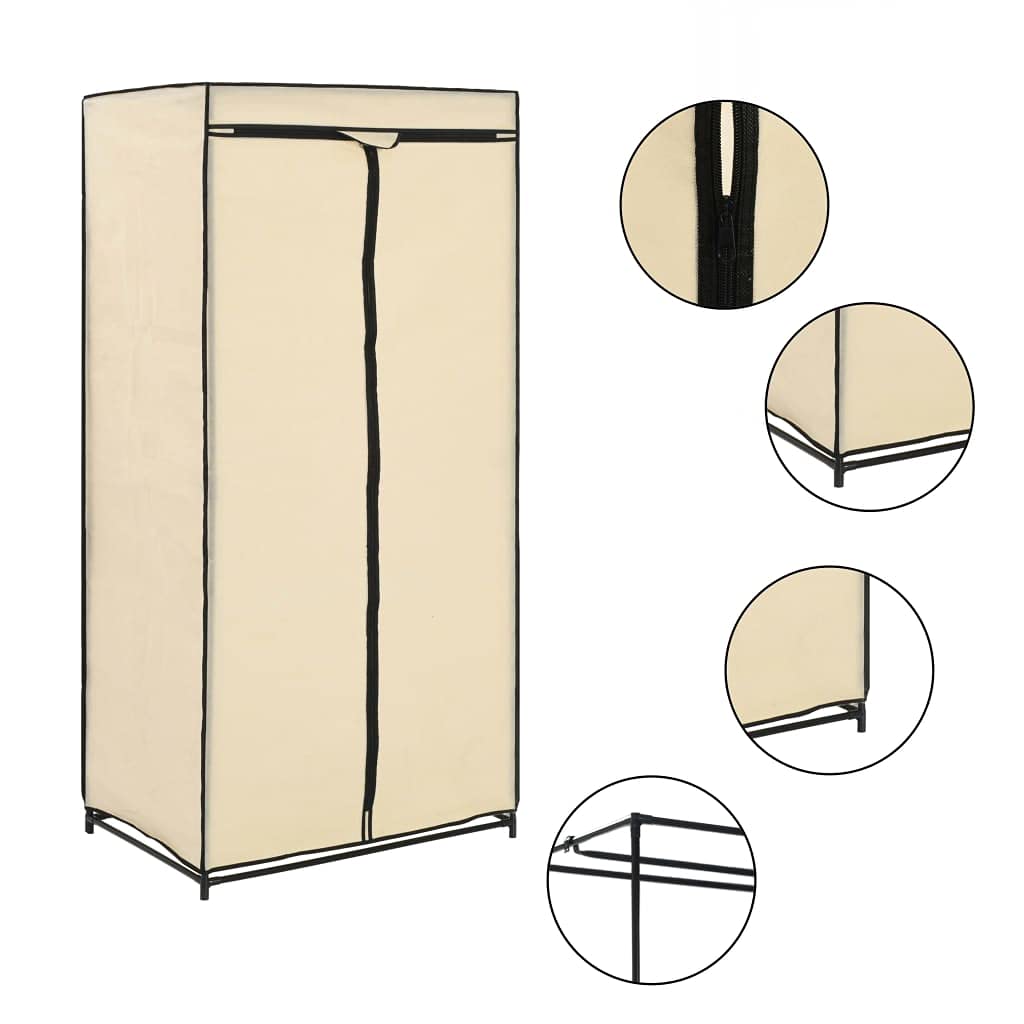 Mobili Armadio 2Pezzi Crema 75x50x160cm, Salvaspazio Armadietto da Esterno, Mobili Esterno Balcone per Soggiorno, Ufficio, Camera da Letto, Bagno Decor per Casa