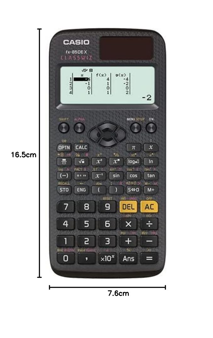 Casio fx-85DE X ClassWiz Wissenschaftlicher Taschenrechner Schwarz inkl. Schutztasche