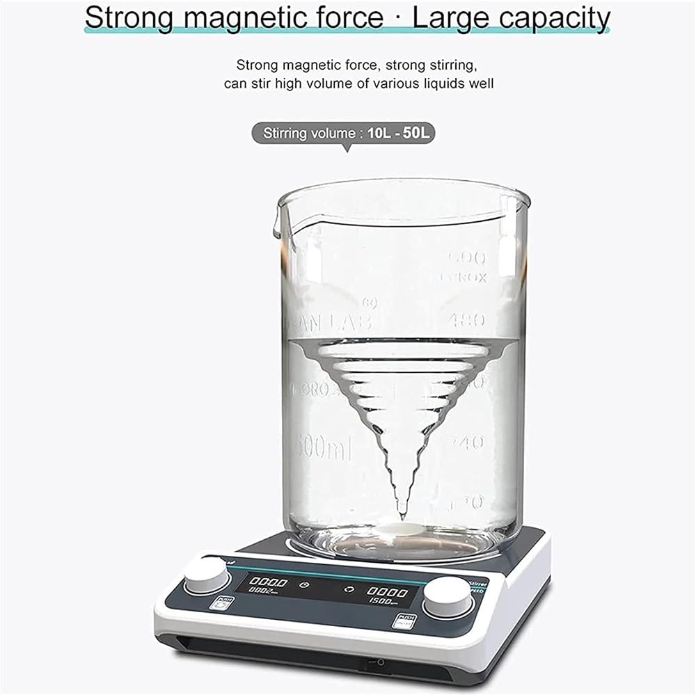 Magnetische Rührmaschine mit großer Kapazität, magnetischer Mischer für Laborheizung, 10L/15L/30L/50L vorwärts und rückwärts rühren, 24-Stunden-Timing-Magnetrührer (Color :