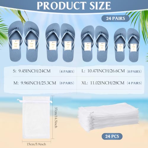 Image of Unittype Flip Flops Bulk for Wedding Guest Slippers Wedding Flip Flops with Cards Bags for Pool Beach Party