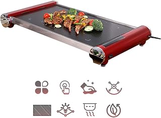 review Electric Teppanyaki Table Top Grill, Microcrystalline Glass Panel, Smart Touch, Anti-scald Stainless Steel Edge Protection