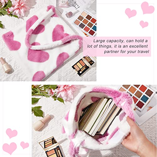 Bolso Tote de hombro fluffy para mujer color rosa miniatura 5