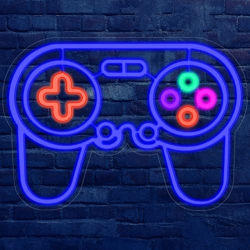 Image of Gaming Neon Sign Acrylic Led Game Neon Light Sign for Gamer Dimmable Bedroom Decor, USB Powered, 16.5x11.8 Inch