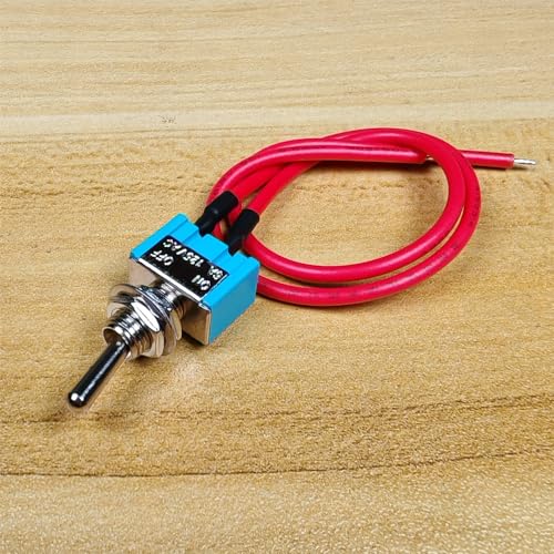Gebildet 8pcs SPST Prewired Mini Toggle Switch, 2 Ports 2 Positions, Miniature ON/OFF Switch, 6A/125VAC, 3A/250VAC - Image 3