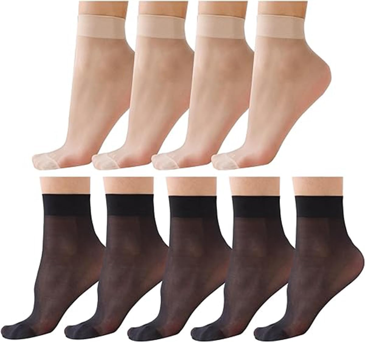 YelaJoy 9 Pairs Ankle Sheer Socks...