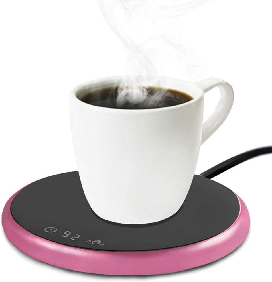 Coffee Mug Warmer Electric Smart Beverage Warmer with Timer & Temperature Control for Office/Home Suitable for Water,Cocoa,Milk & Coffee Electric Cup Beverage Plate - Pink